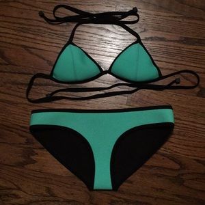 Turquoise triangl bikini